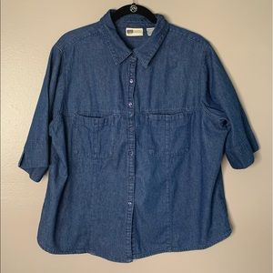 2/$18 Faded Glory denim button up top